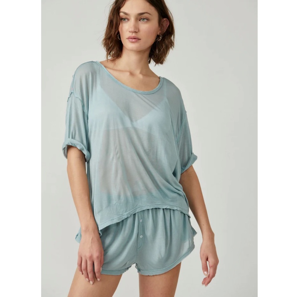 Free People Light Blue Pajama Set
